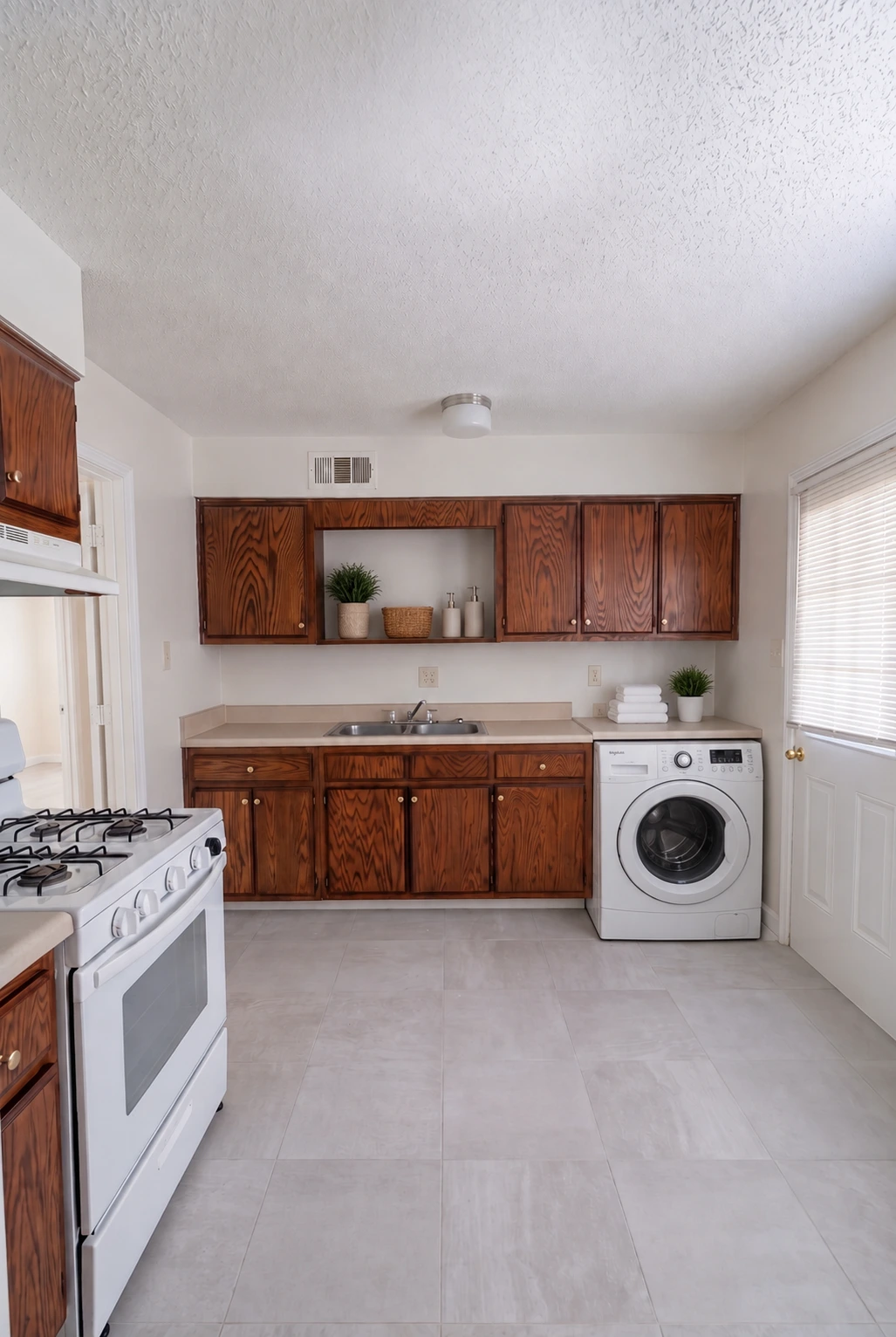 Valley Forge apartment kitchen with wood cabinetry